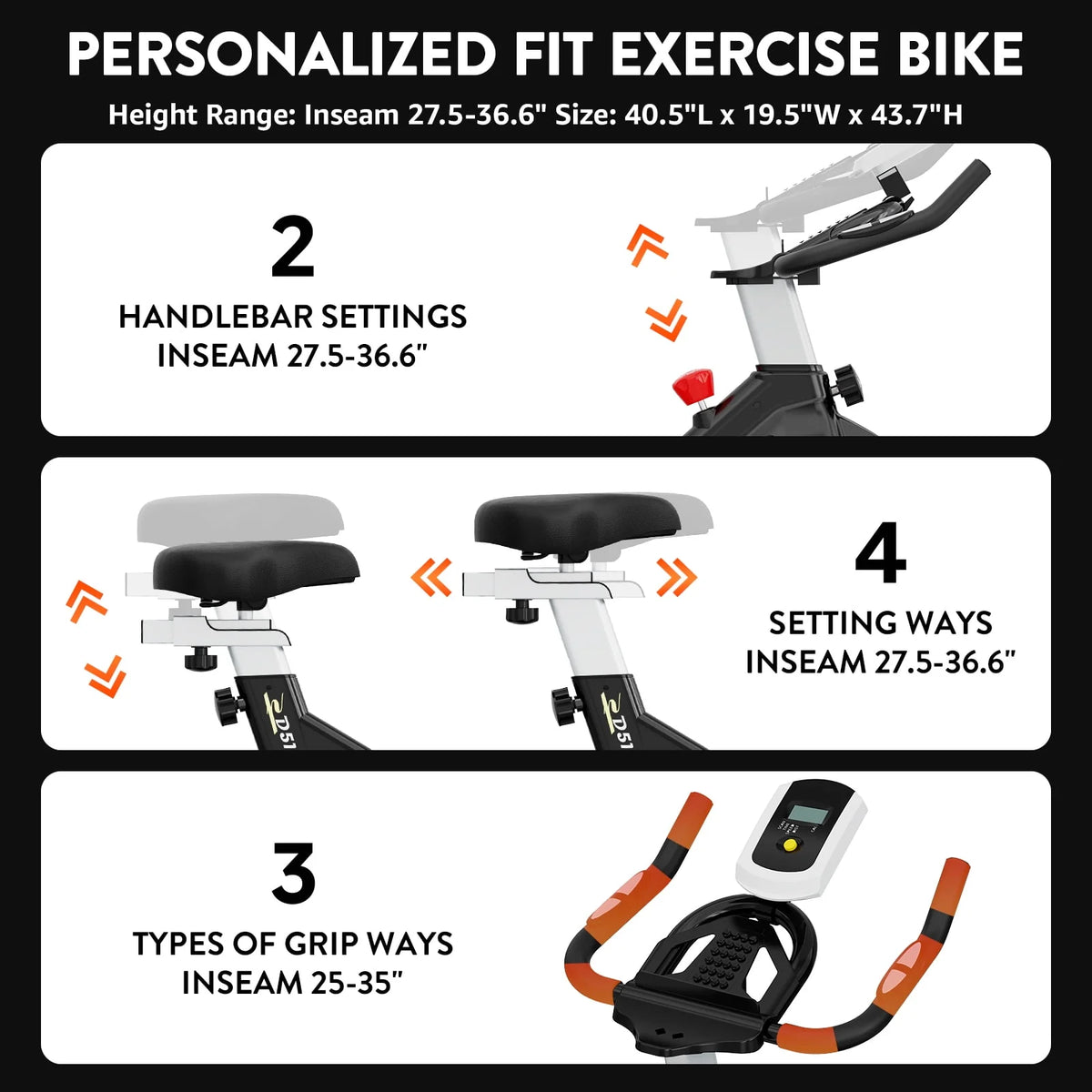 Indoor Cycling Bike with Silent Magnetic Resistance B673