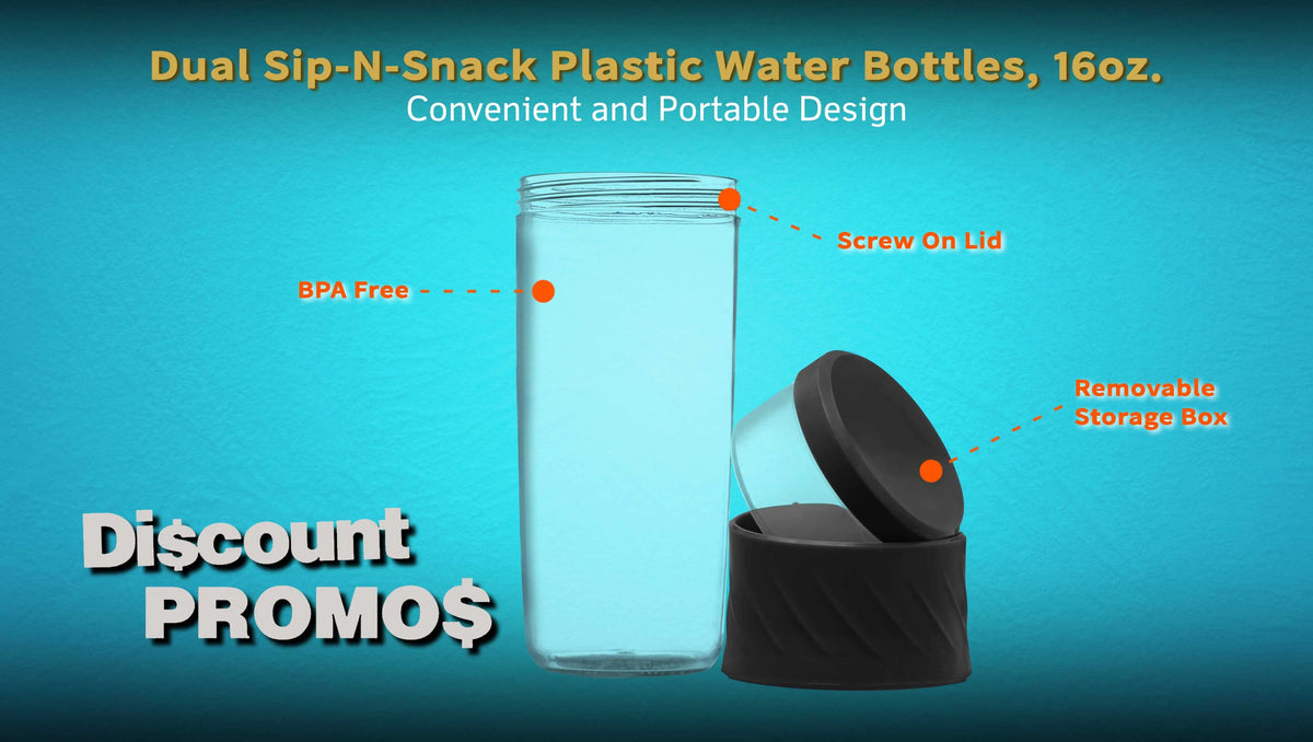Black 16 oz Plastic Water Bottles Set of 10 Z930