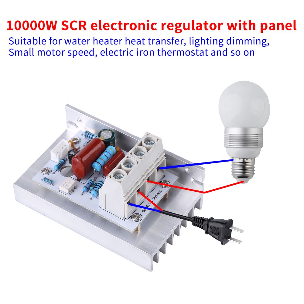 10000W SCR Digital Voltage Regulator AC 220V 80A Pack of 2 B828226