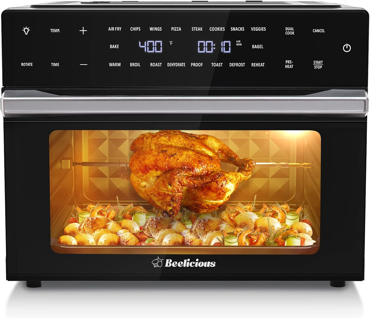 32QT 19-In-1 Air Fryer Toaster Oven Combo with Rotisserie and Dehydrator, Black X2103