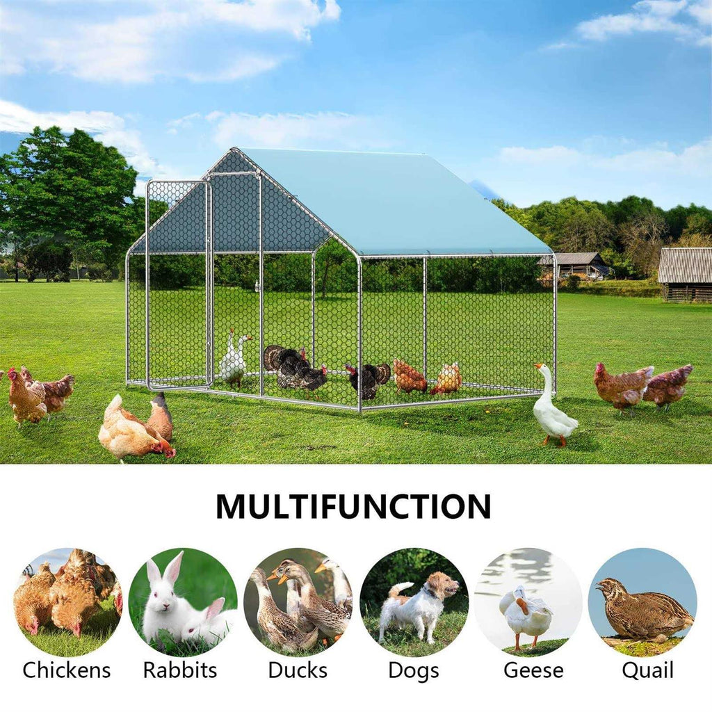 Large Metal Chicken Coop with Lockable Door P69014