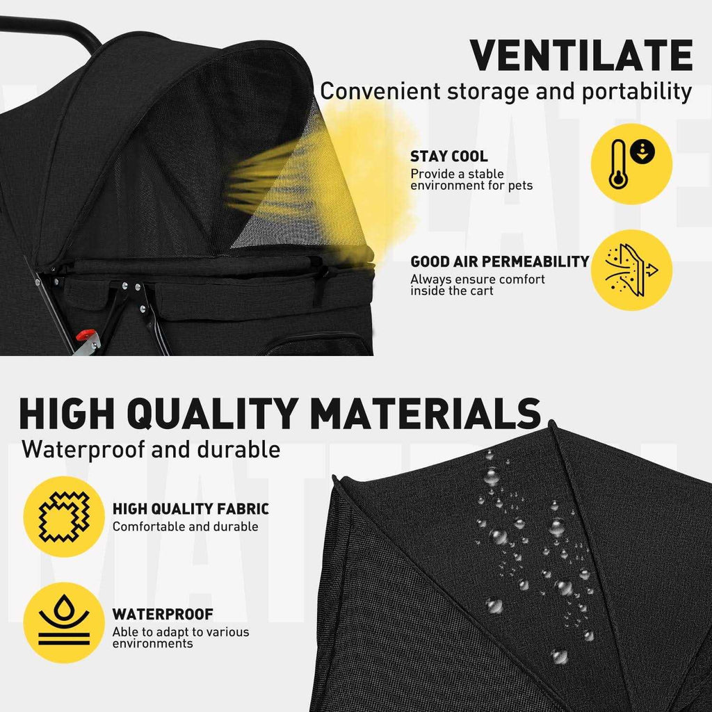 Foldable Mesh Pet Stroller R68744