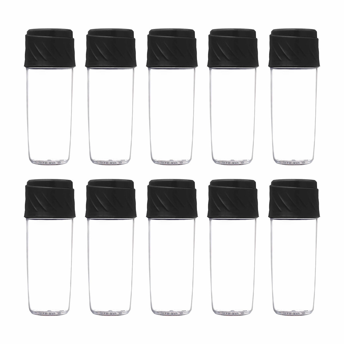 Black 16 oz Plastic Water Bottles Set of 10 Z930