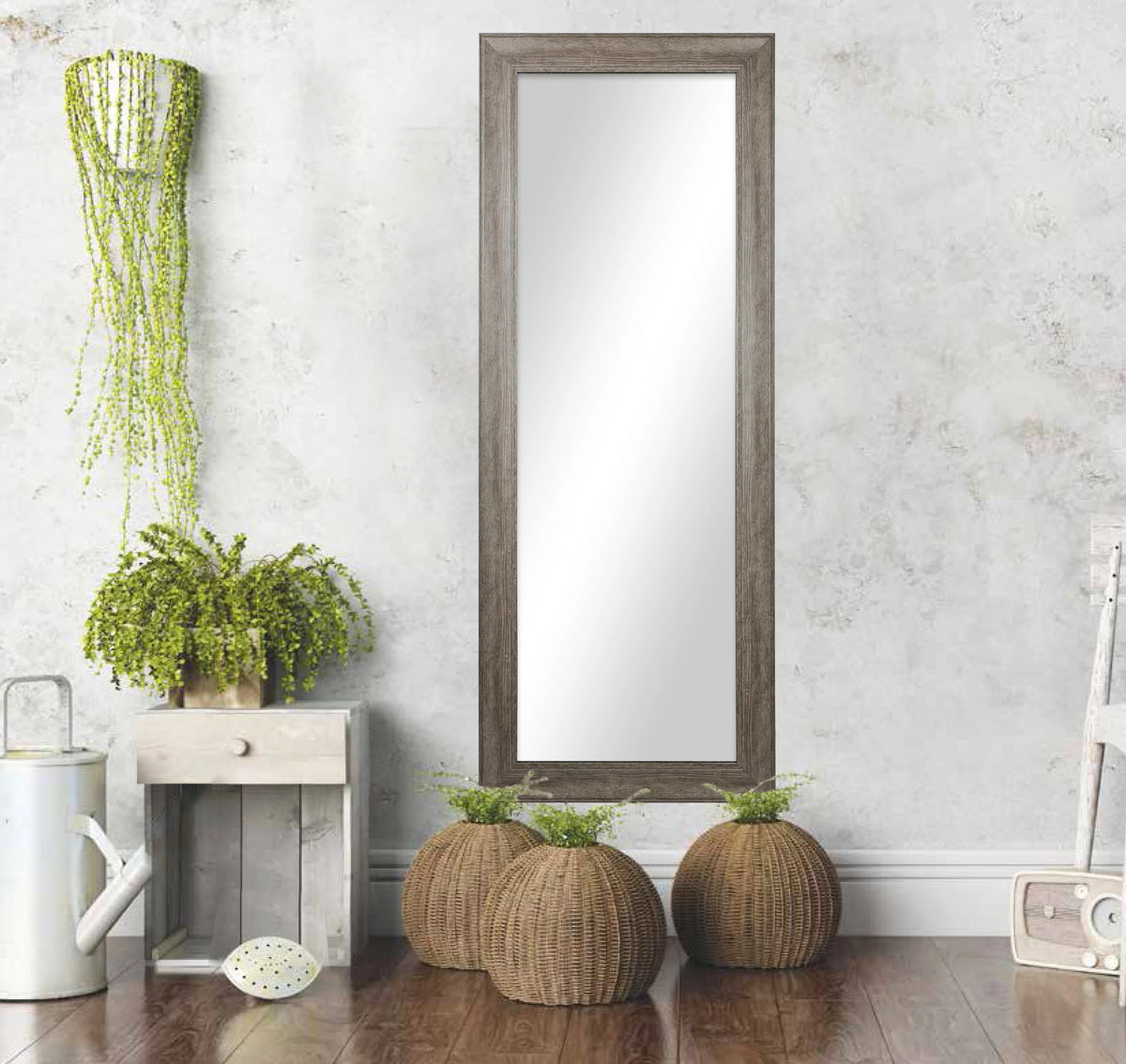 27 x 70 Rectangular Full Length Gray Mirror S296