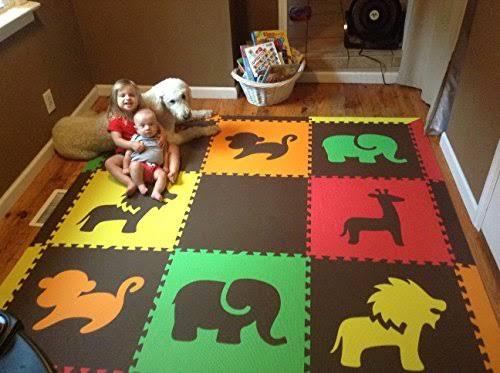 Red, Yellow, Orange, Lime & Brown Interlocking Foam Play Mat Z3599