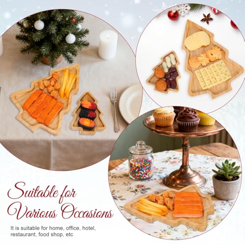 Wood Serving Platters Christmas Tree Shaped Wooden Tray B87815