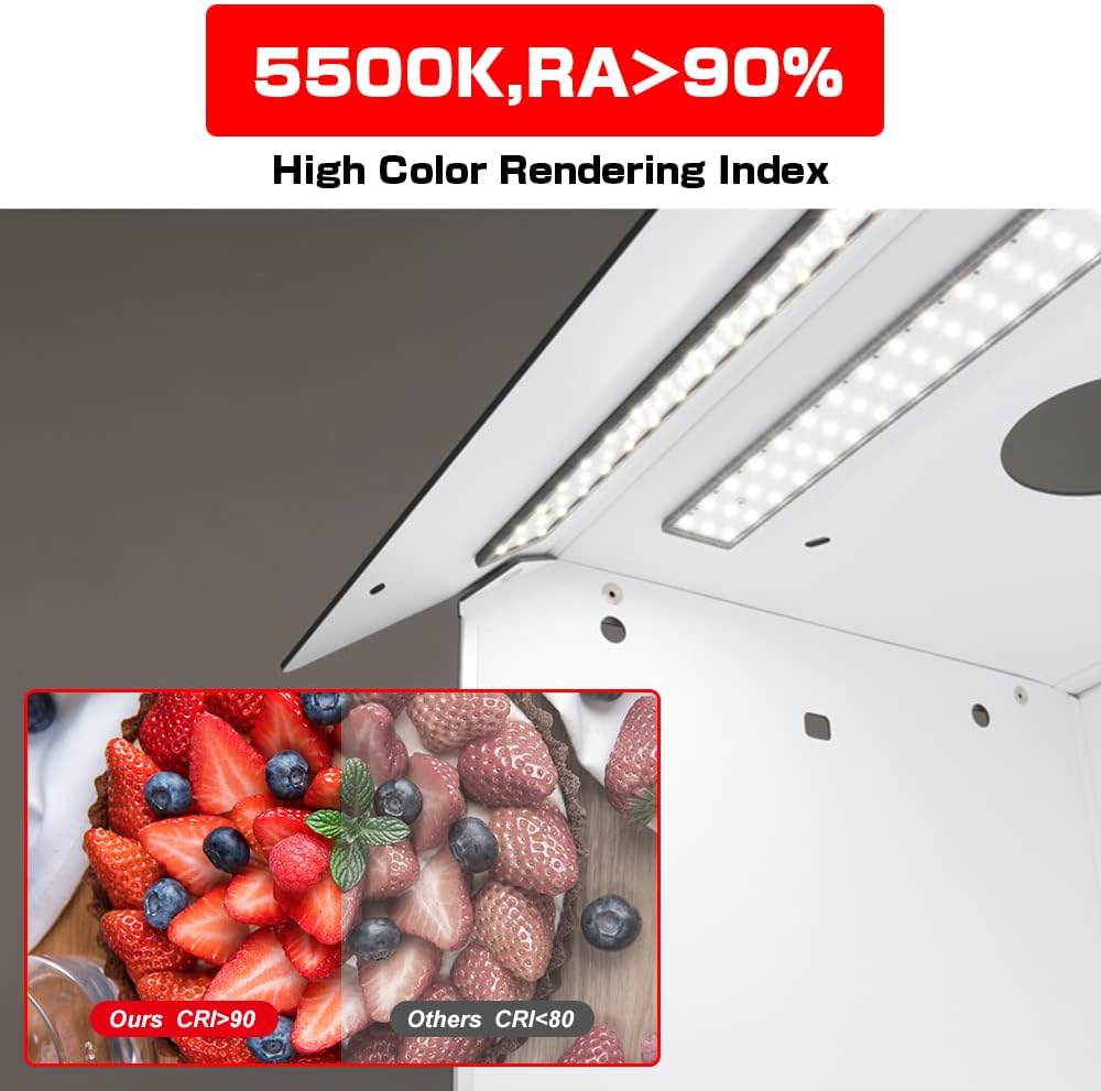 22"✖22" Adjustable Brightness Portable Photography Photo Box with 2 Backdrops M834260