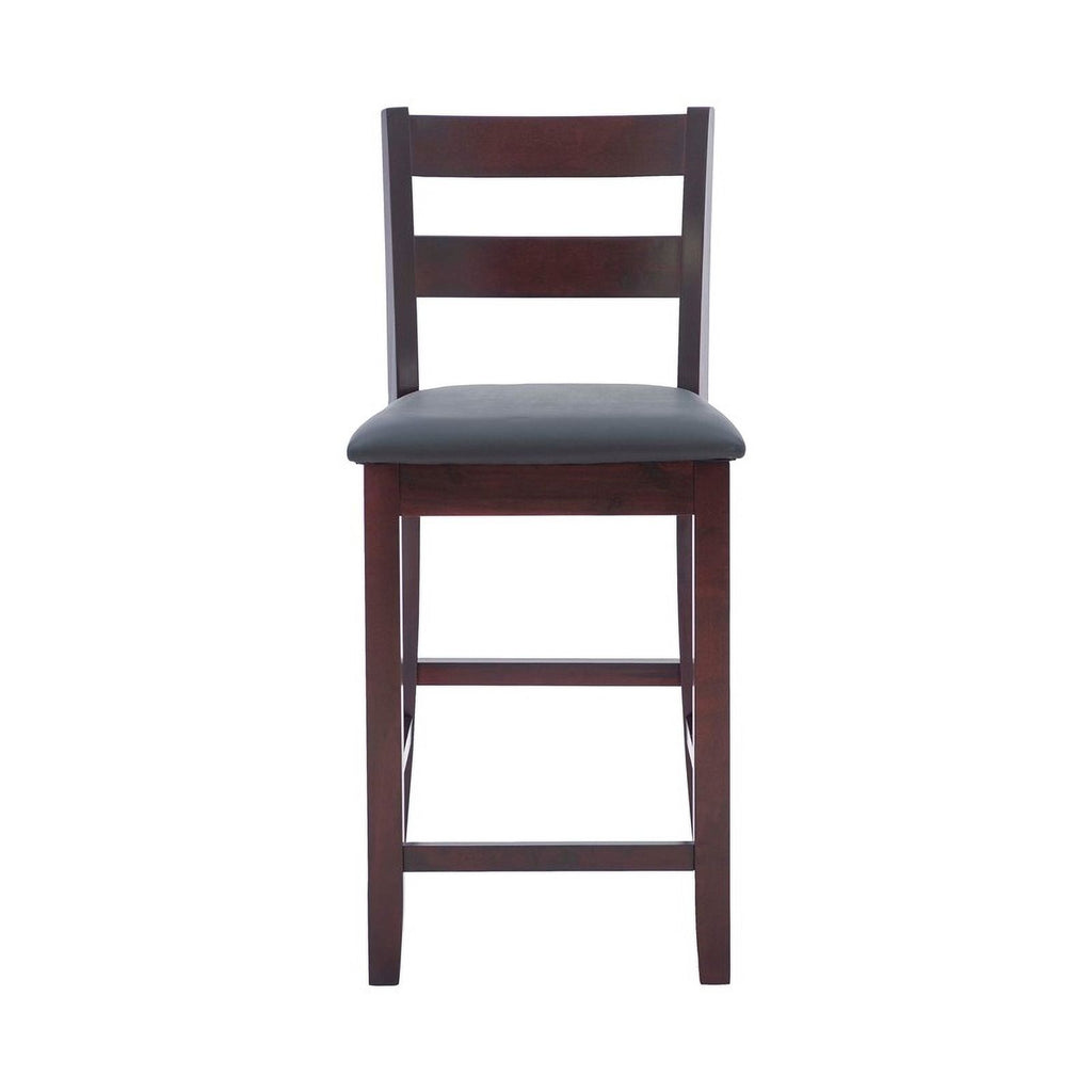 Dark Merlot Wood & Faux Leather Counter Stool T116952
