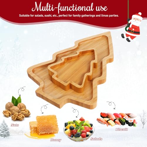 Wood Serving Platters Christmas Tree Shaped Wooden Tray B87815
