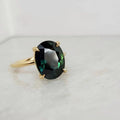 14k Gold Natural Teal Sapphire Ring G608