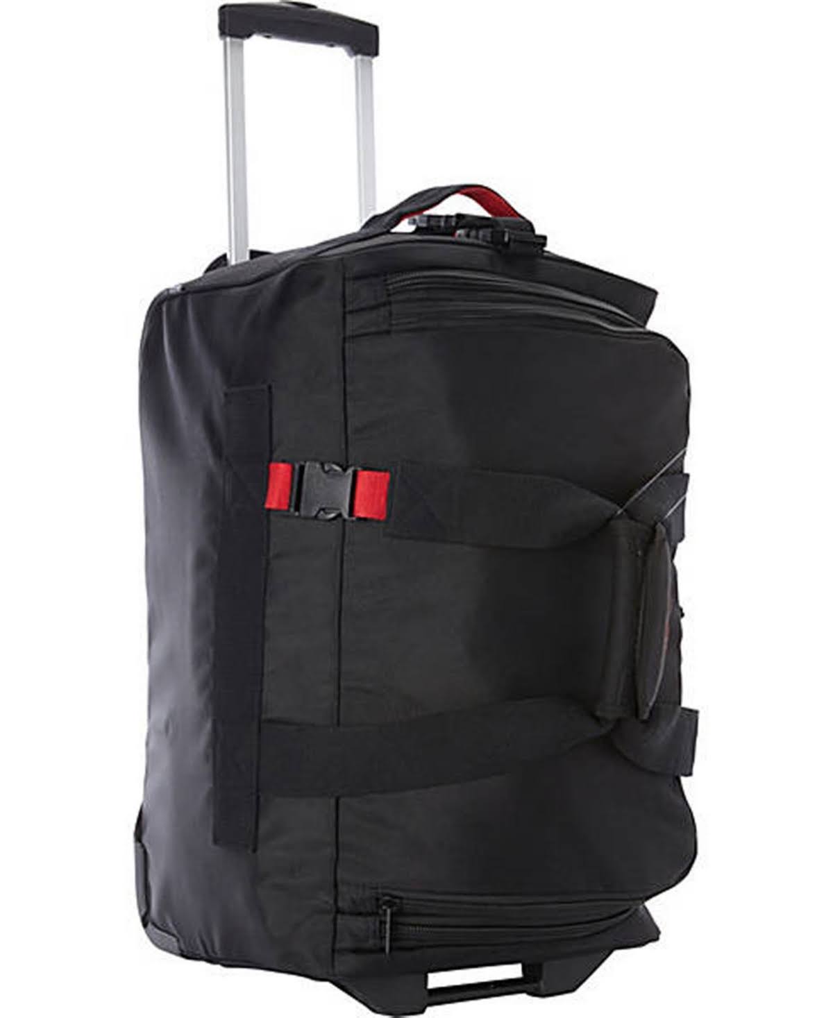 Black/Red Expandable Carry-On Trolley Duffel P196313