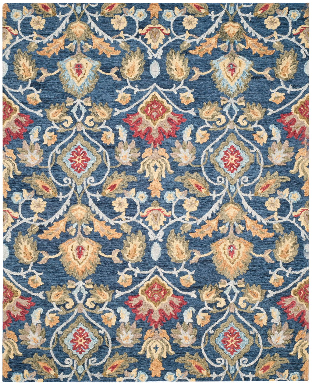 Navy Multi Floral Wool Area Rug 11' x 15' D866392