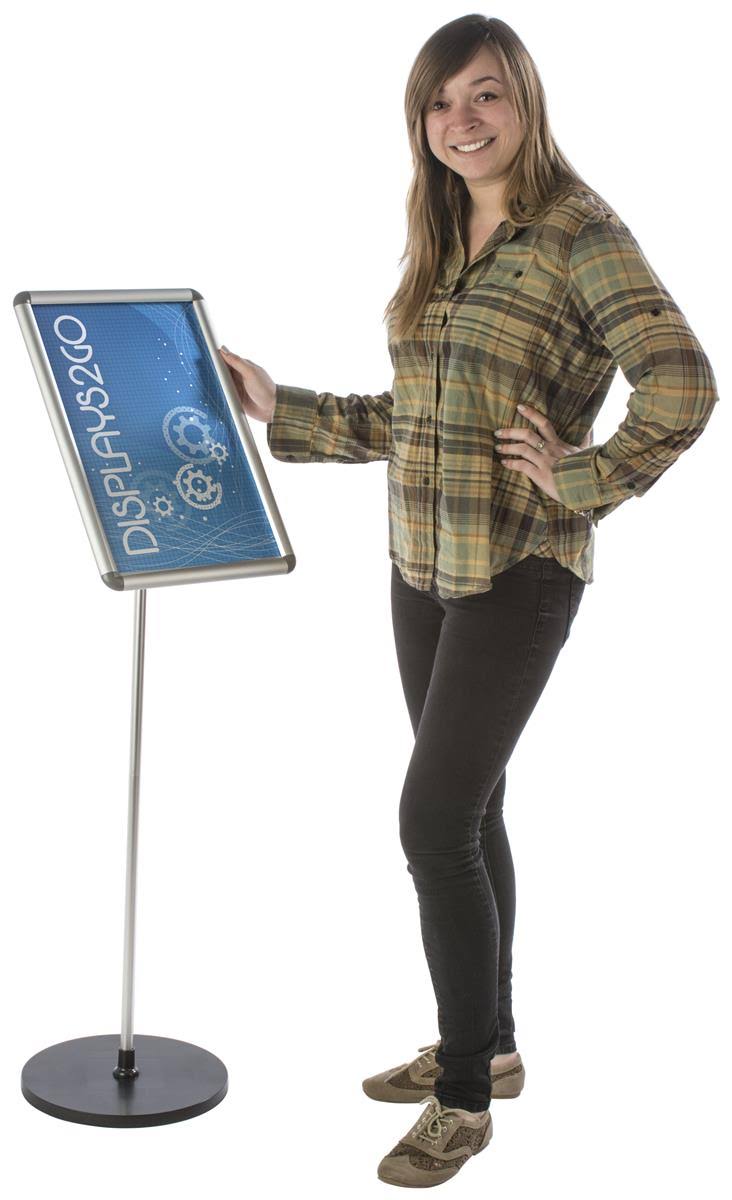 Silver Snap Open Floor Sign Stand Q91792