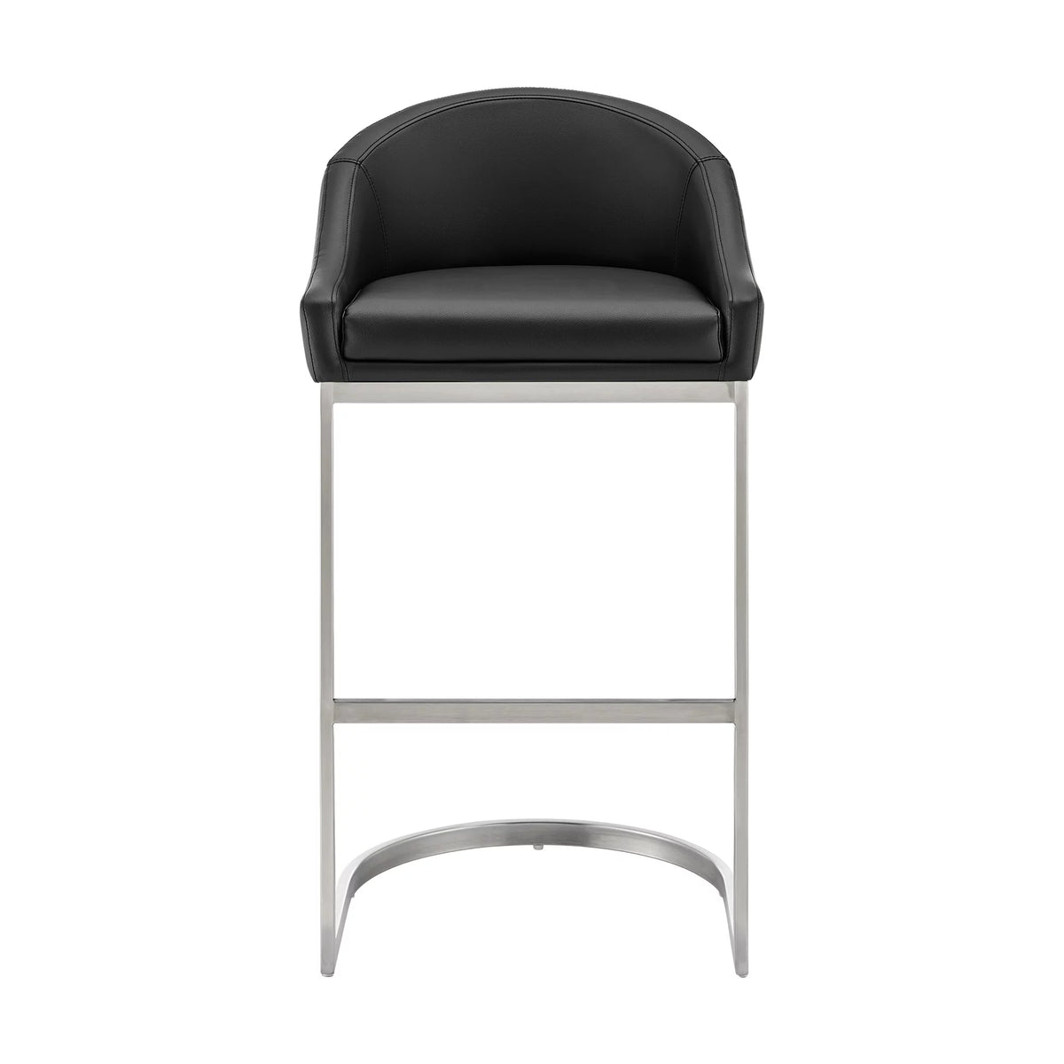 24 Inch Black Faux Leather Counter Stool Y26637