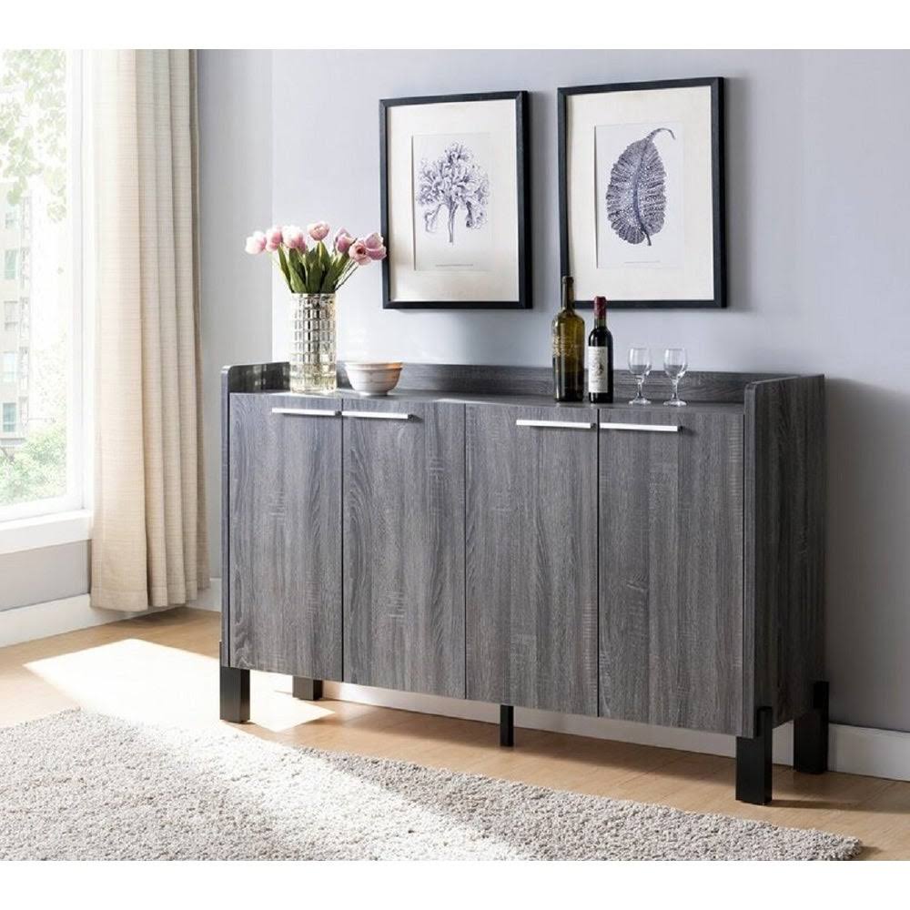 Weathered Grey Sideboard Storage Cabinet with Two Storage Cabinets L677028