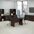 72W X 36D Boat Shaped Conference Table With Wood Base In Mocha Cherry T276454