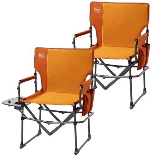 Navy 2 Pack Aluminum Folding Camping Chair with Side Table V1421