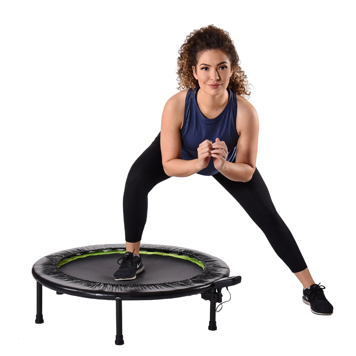 36" Round Foldable Fitness Trampoline with Workout Monitor D60915
