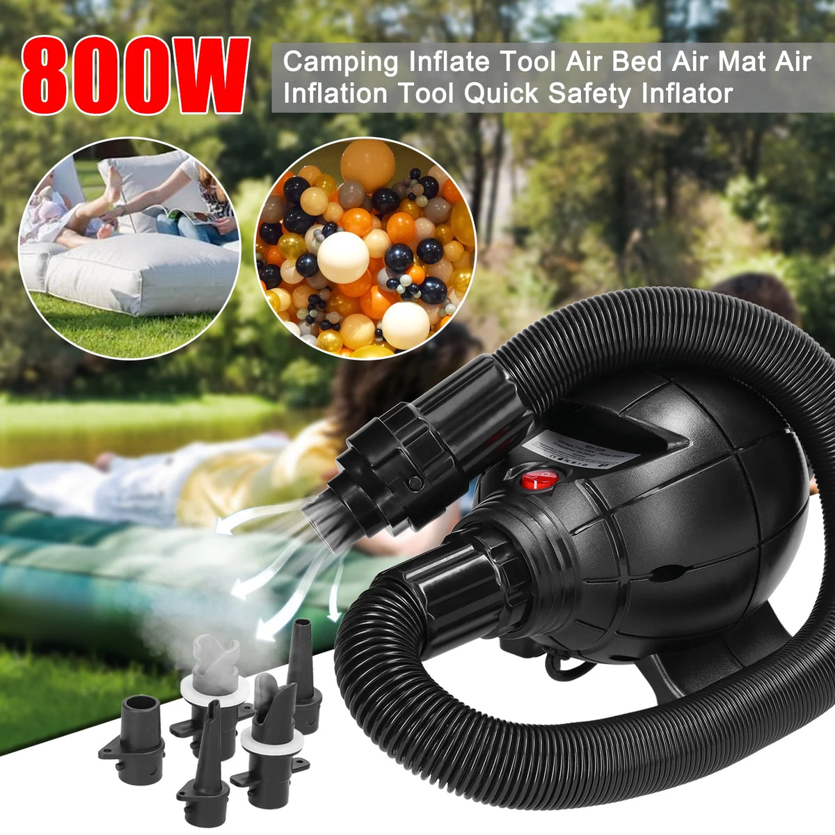 800W Electric Air Pump for Air Bed Mat R1655