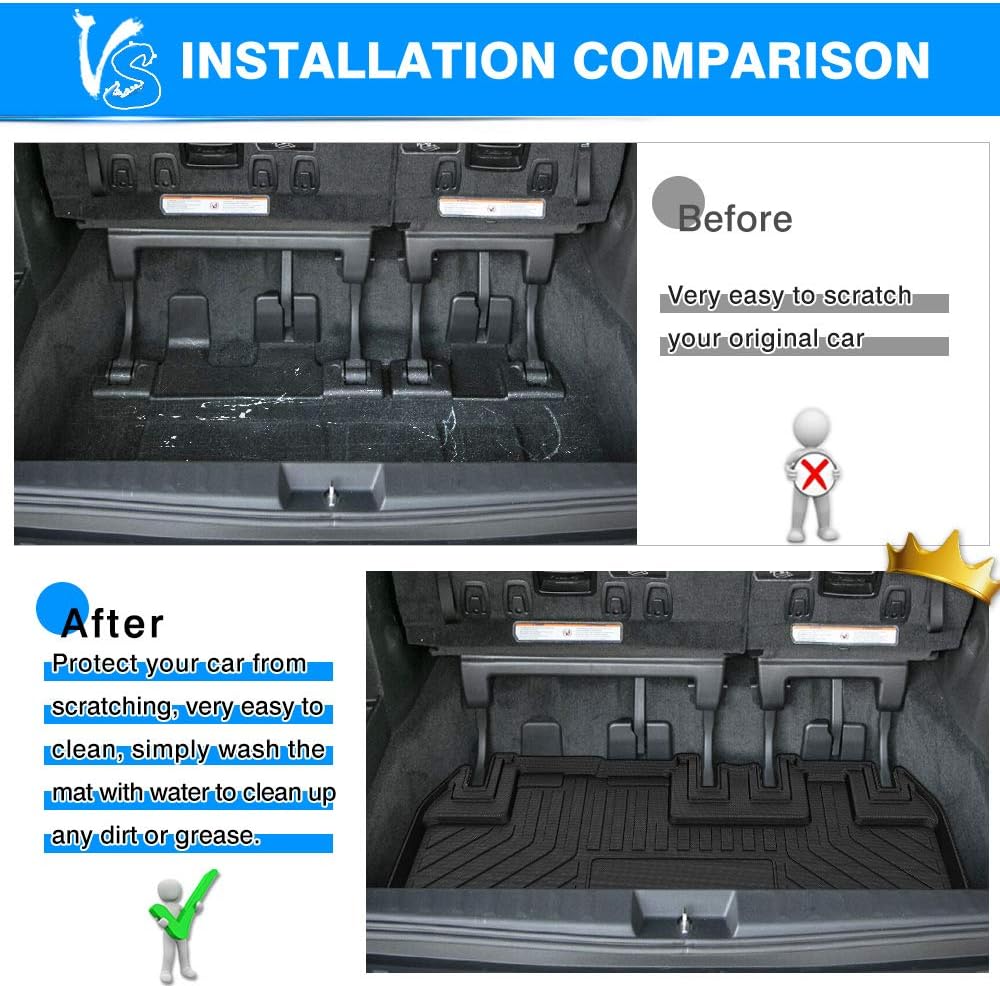 Cargo Liner Trunk Floor Mat for Toyota Sienna 2011-2019 Pack of 2 D860