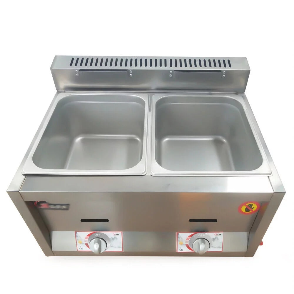 2 Pan Stainless Steel Commercial Gas Deep Fryer J206986