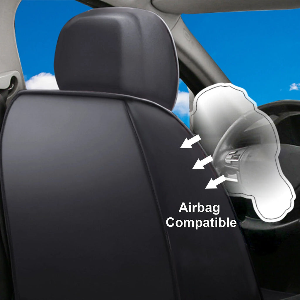 Black Waterproof Pu Leather Full Set Car Seat Covers N6914