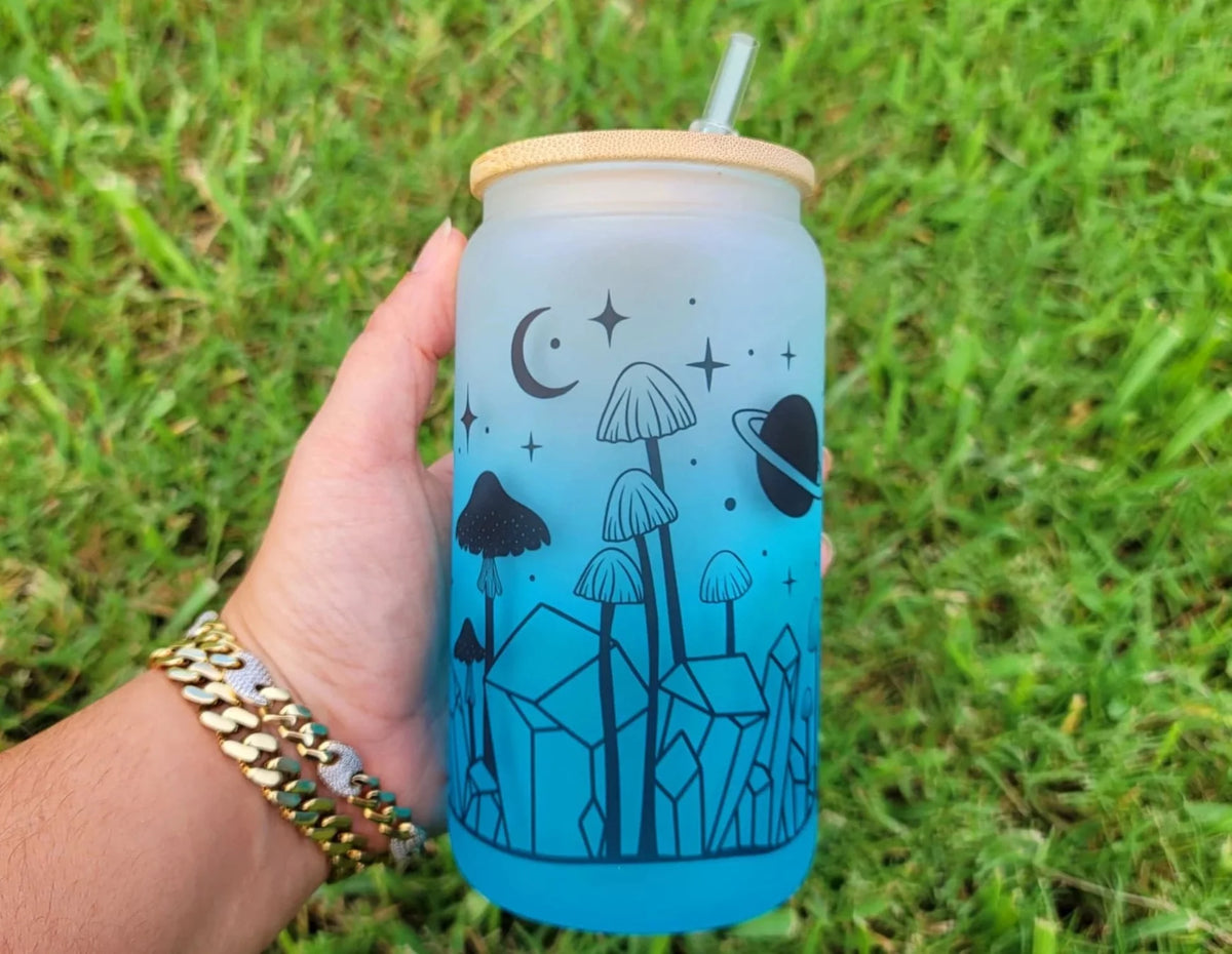 16 oz Mushroom Beer Can Glass C996