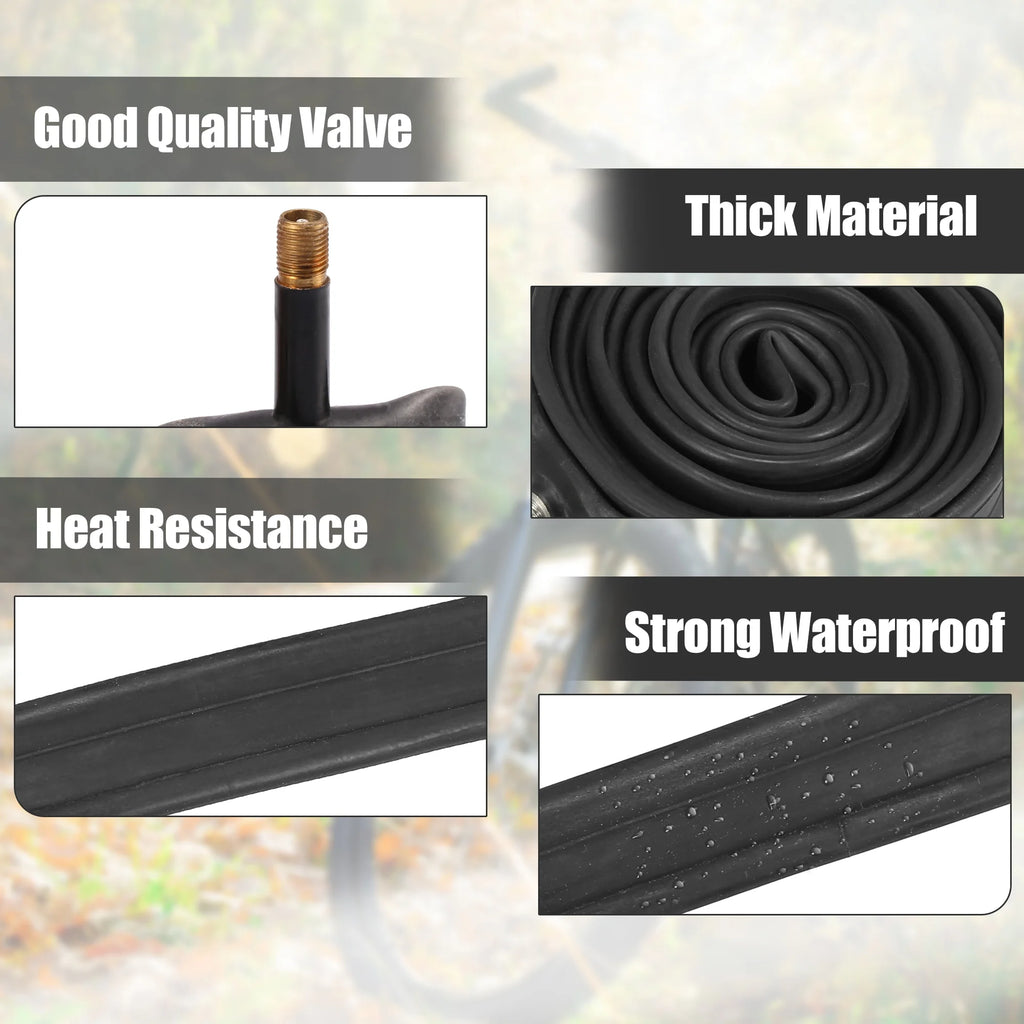 3 Pcs 16 inch Bike Inner Tube Rubber 29mm Long Straight Valve W747